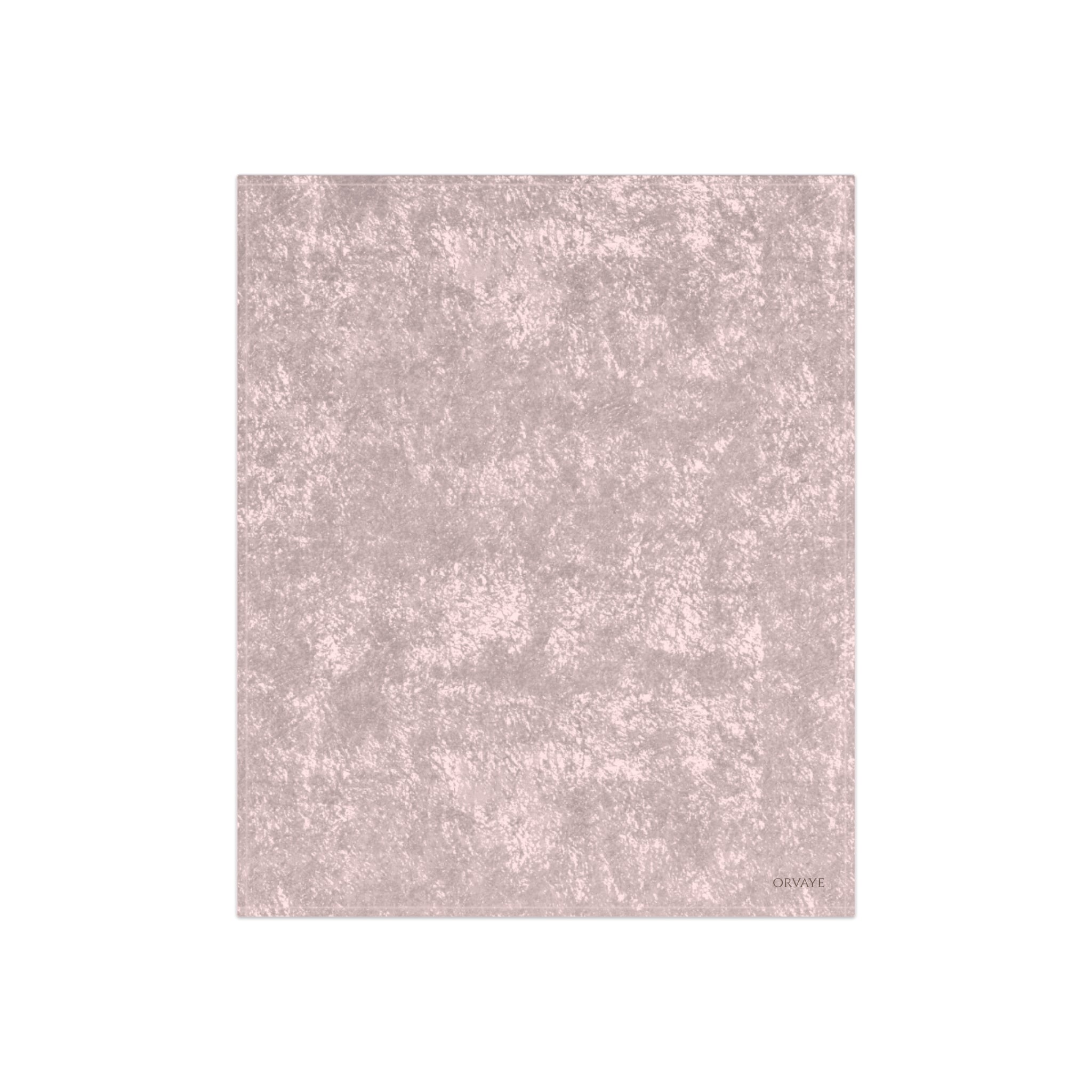 Crushed Velvet Blanket - Lux Plush Throw in Blush Pink