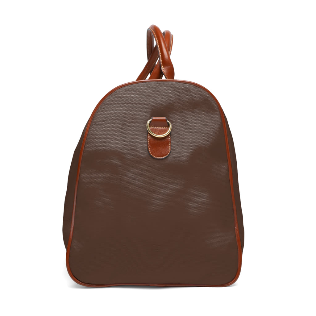 Waterproof Travel Bag - Brown Leather-Trim Weekender Duffle for Weekend Trips & Commutes