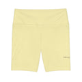 Yellow High-Waist Workout Shorts — Lightweight Women's Athletic Biker Shorts