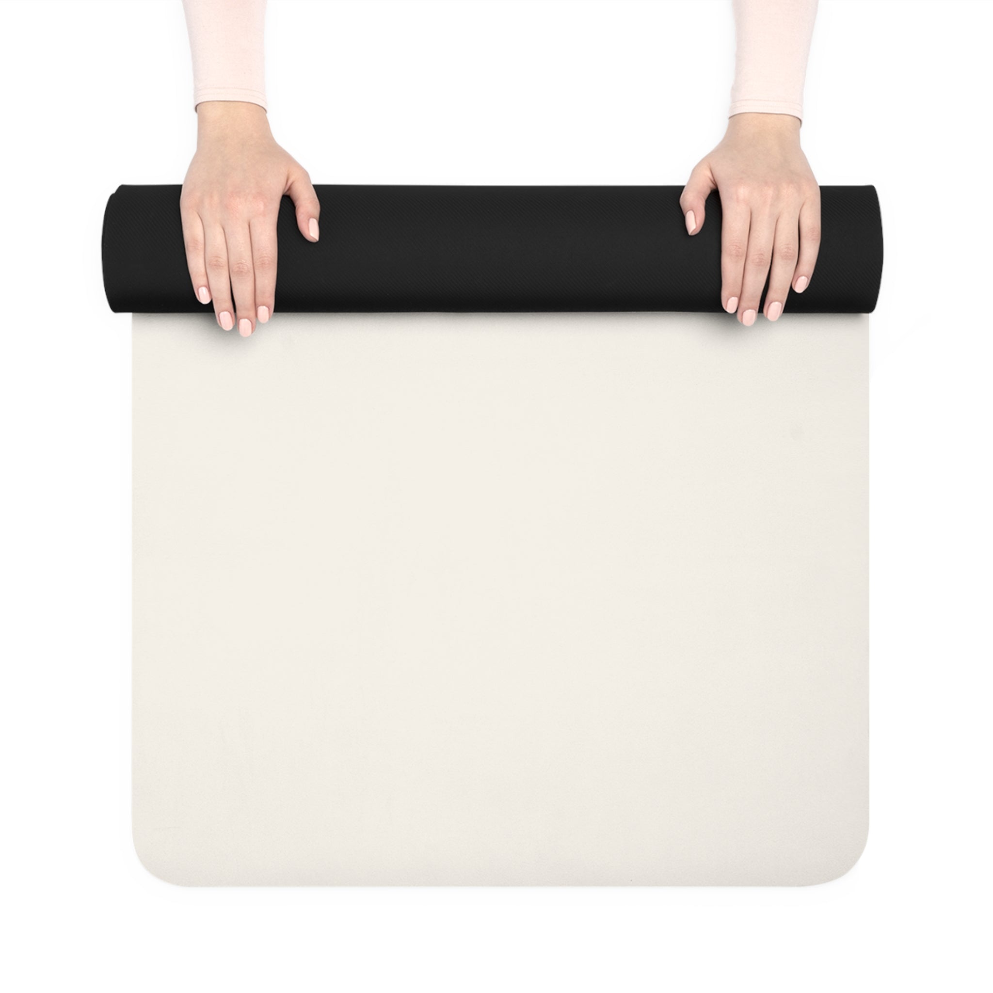 Rubber Yoga Mat — Minimal Alignment Mat with Lotus Center Guide