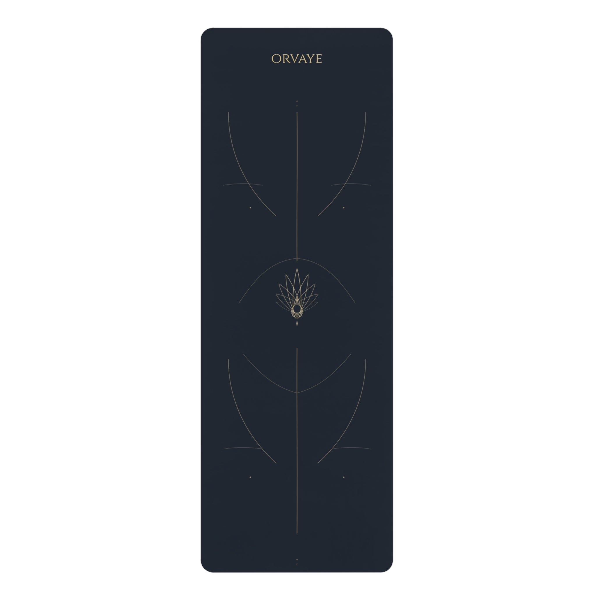 Non-Slip Rubber Yoga Mat — Alignment Guide with Lotus Center