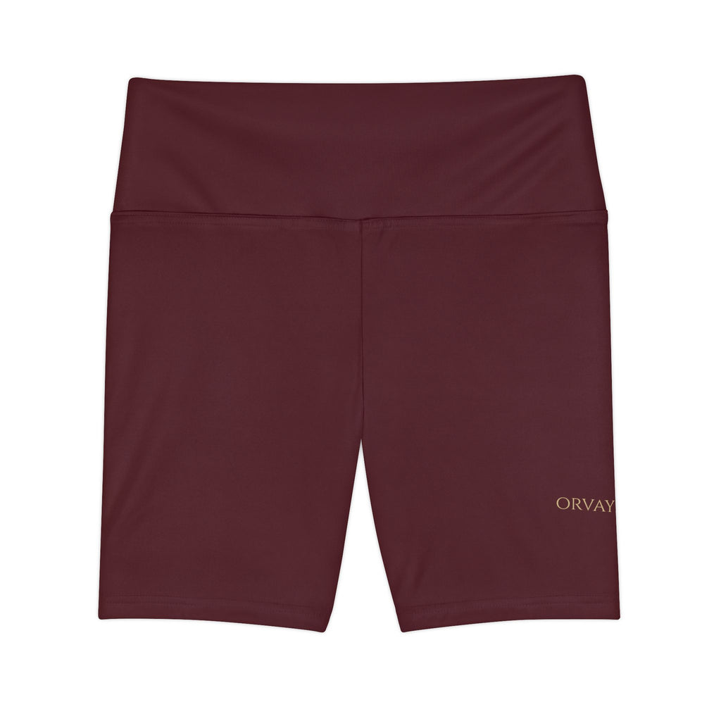 Women's High-Waist Workout Shorts — Burgundy Active Biker Shorts