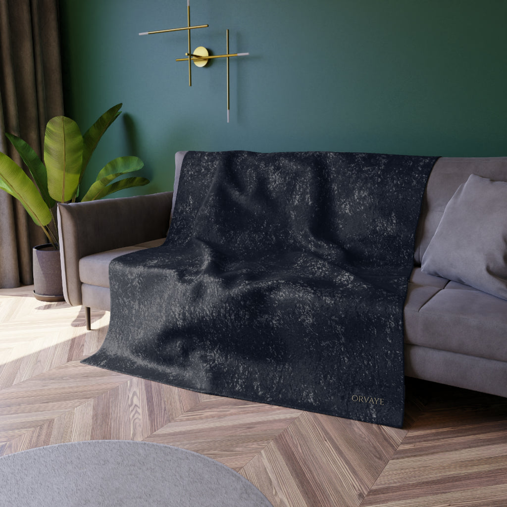 Crushed Velvet Throw Blanket — Luxe Plush Dark Charcoal Cozy Blanket