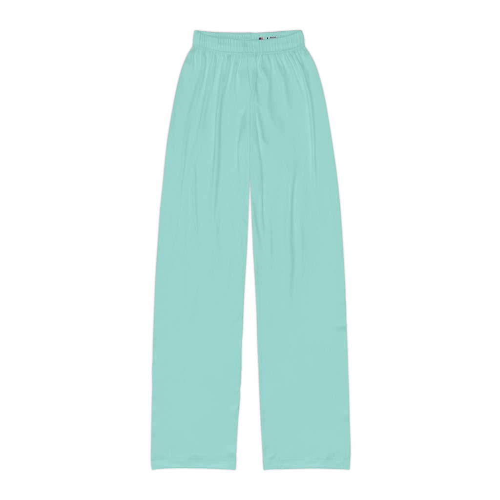 Kids Lounge Pants — Soft Aqua All-Over Print Cozy Sleep & Play Pants