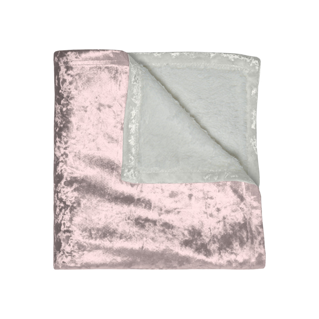 Crushed Velvet Blanket - Lux Plush Throw in Blush Pink