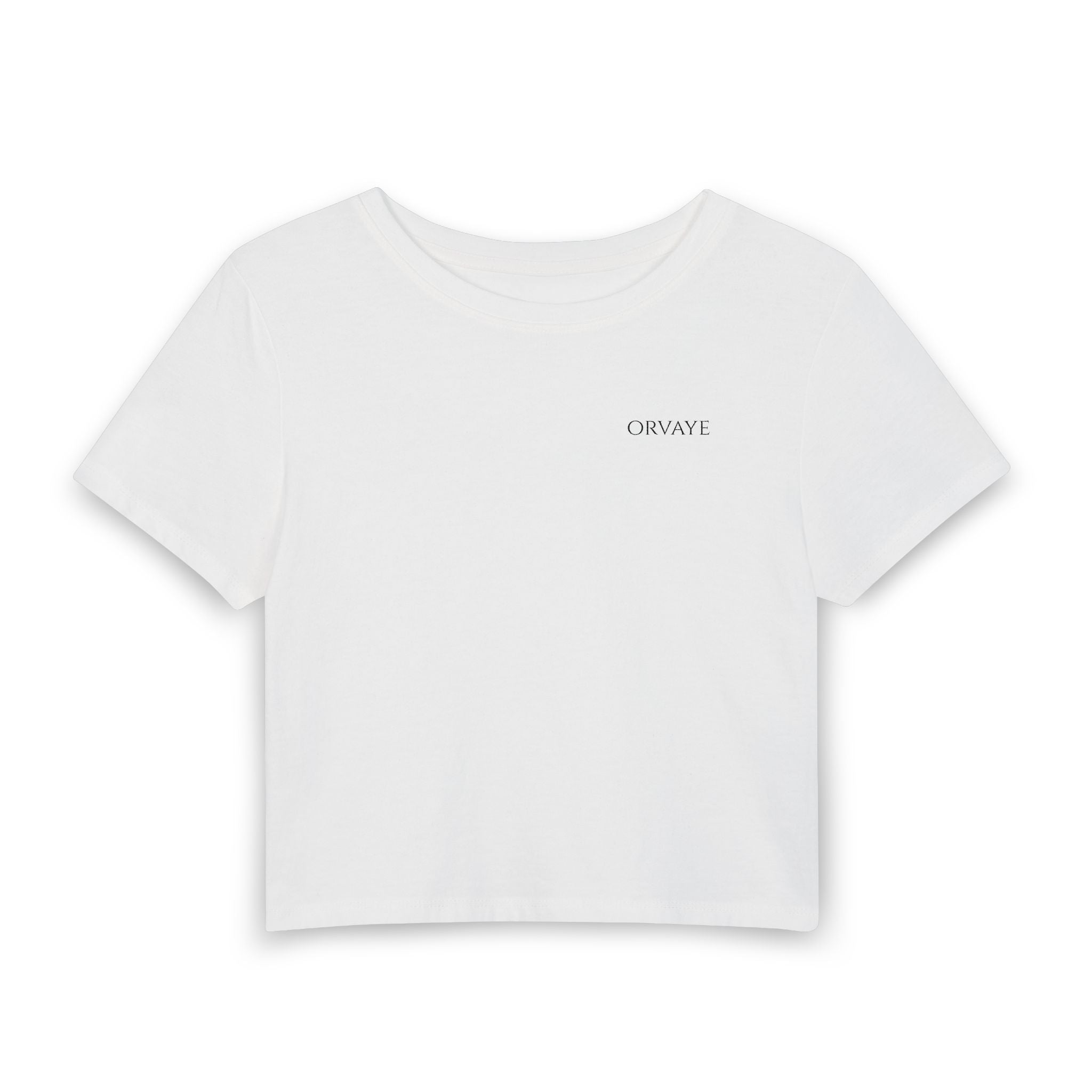 Women's Baby Tee — Minimal "Breathe" Micro-Text Crop Top