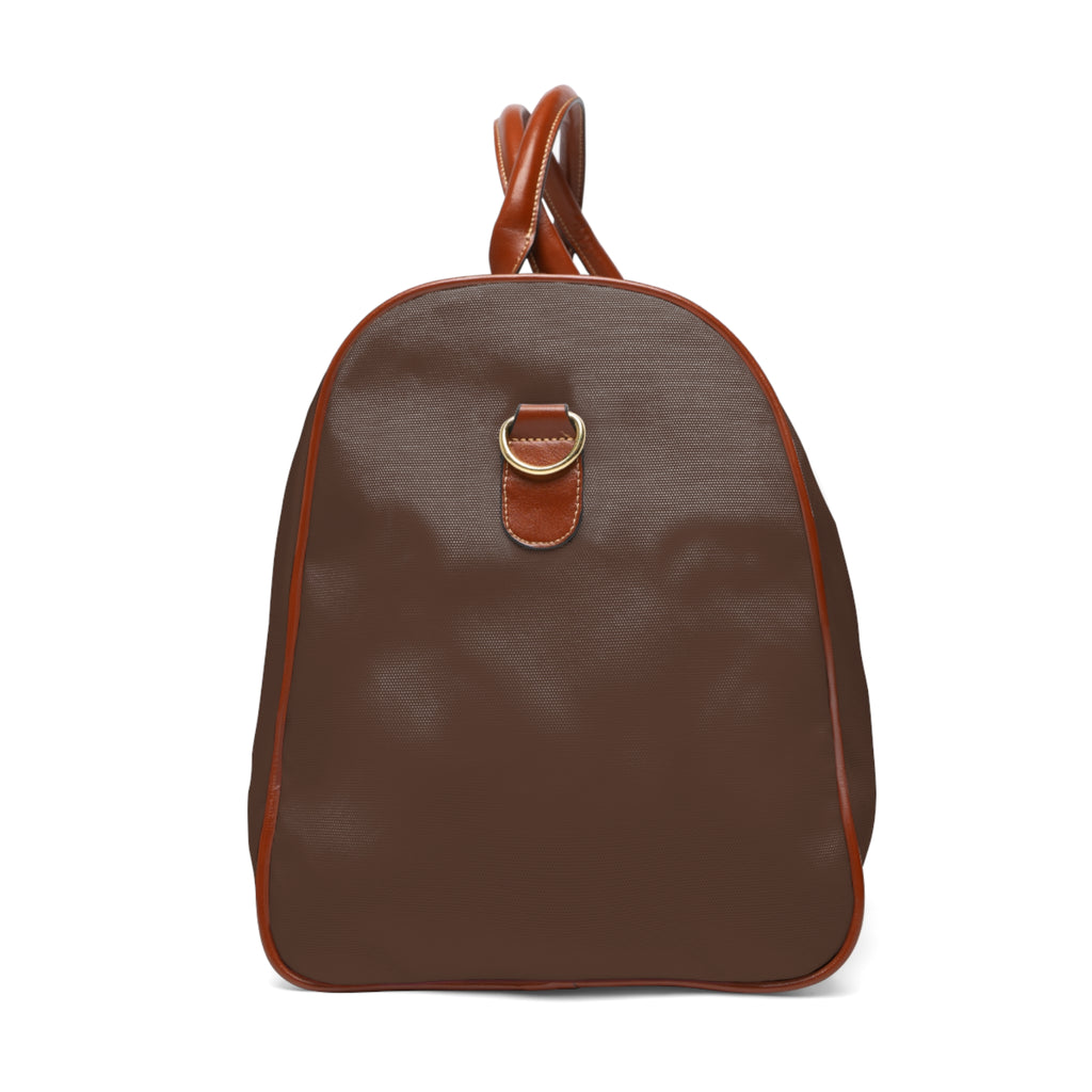 Waterproof Travel Bag - Brown Leather-Trim Weekender Duffle for Weekend Trips & Commutes