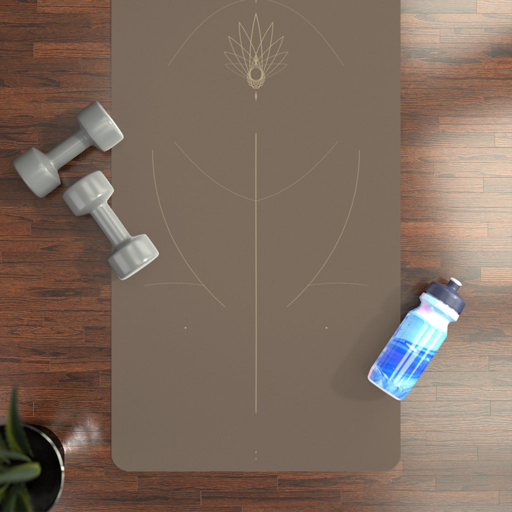 Rubber Yoga Mat — Minimalist Alignment Mat with Lotus Guideline (Non-Slip)