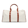 Waterproof Weekend Duffel Bag – Cream Travel Holdall with Brown Trim