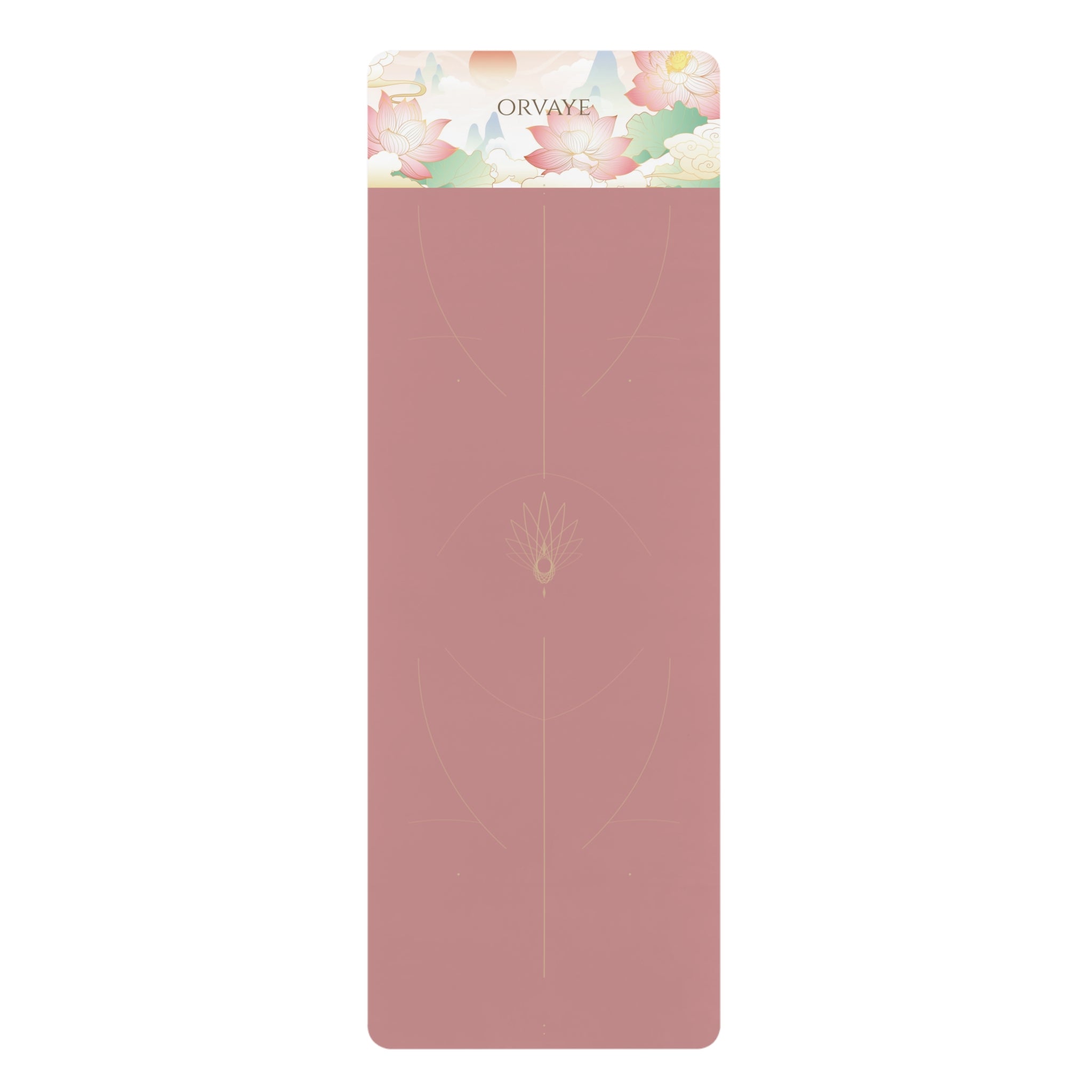 Floral Accent Rubber Yoga Mat — Non-Slip Rose Pilates Mat with Blossom Print