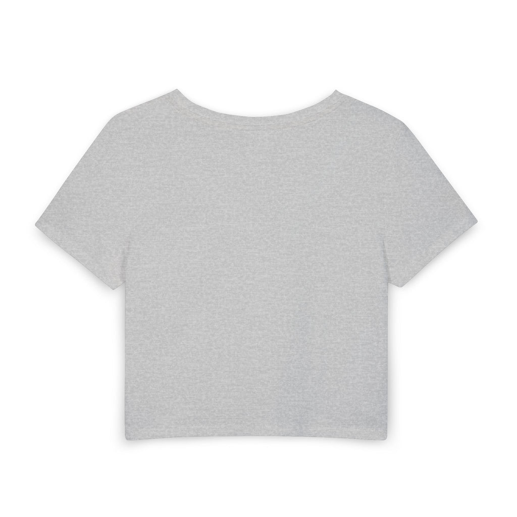 Women's Baby Tee — Minimal "Breathe" Micro-Text Crop Top