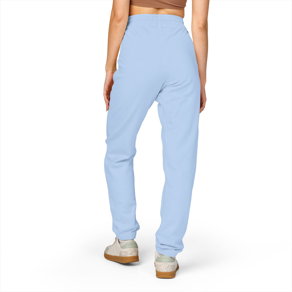 Garment-Dyed Fleece Sweatpants — Minimalist "aloha" Embroidered Lounge Joggers