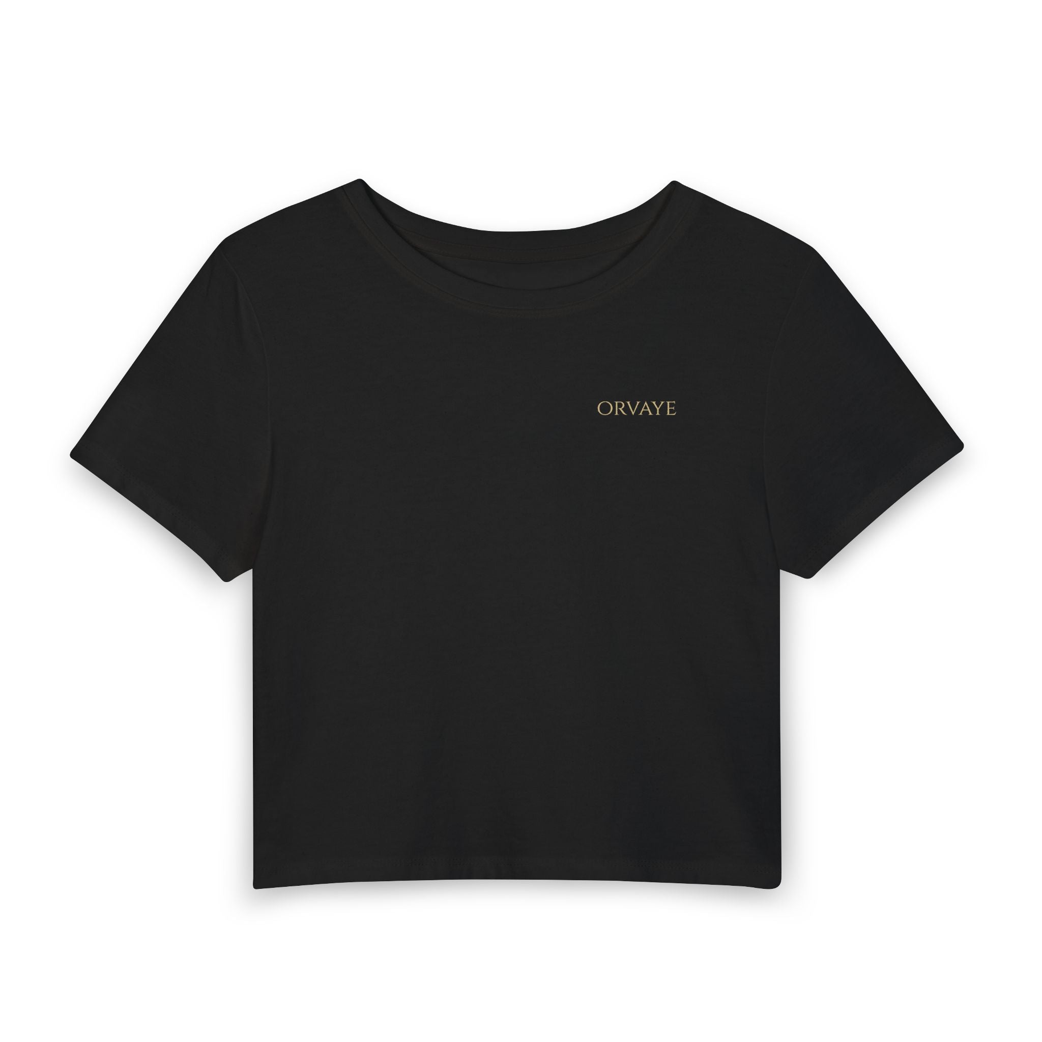 Women's Baby Tee — Minimal "Breathe" Micro-Text Crop Top