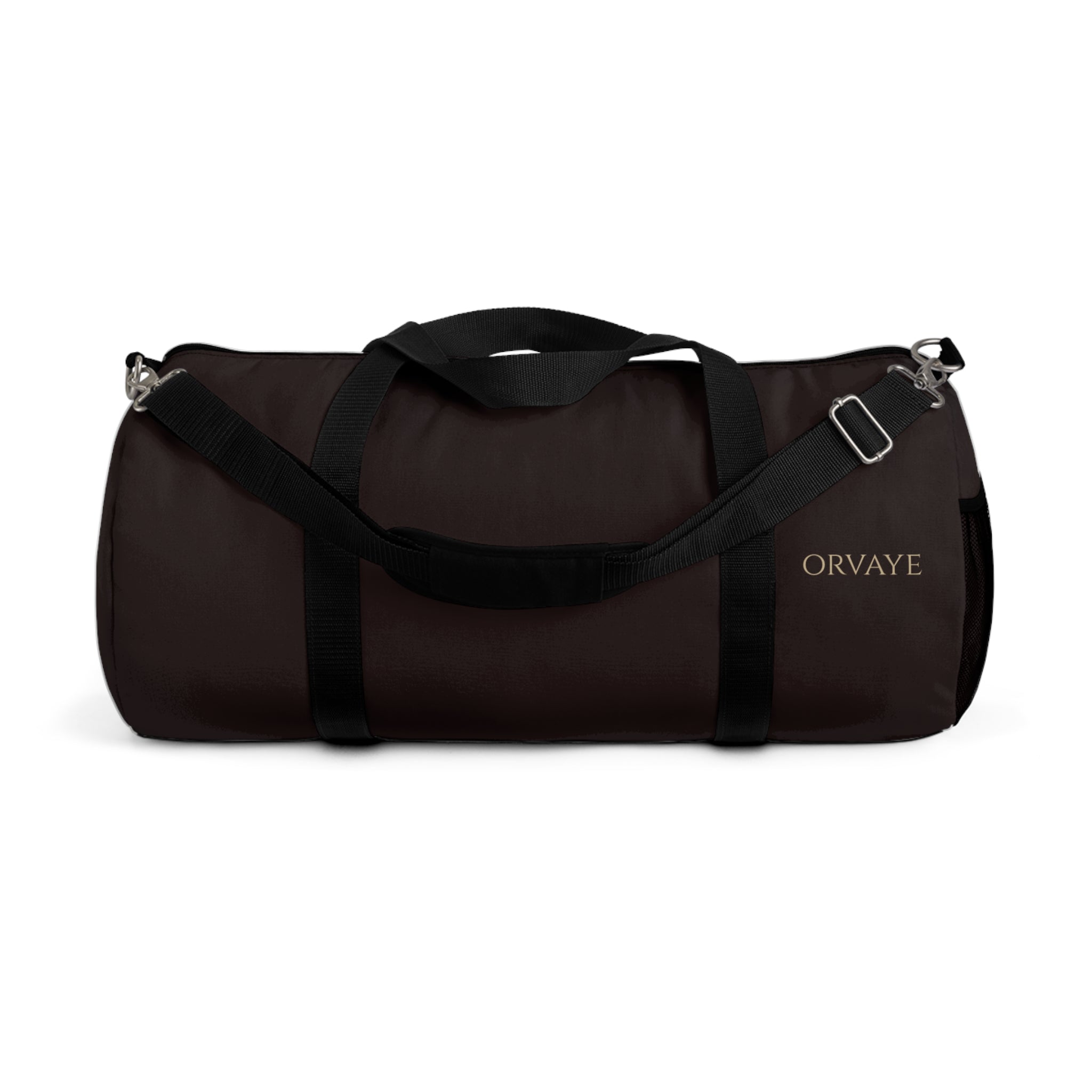 Classic Black Duffel Bag – Durable Travel & Gym Carryall (Orvaye Logo)