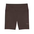 Women's Brown High-Rise Workout Shorts — Comfortable Biker Fitness Shorts